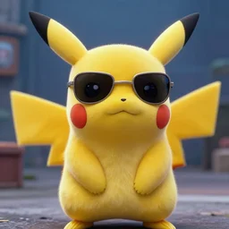 pikachu as the terminator film still from the terminator ( 1 9 8 4 ) wearing sunglasses
