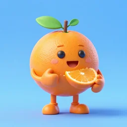 hyper realistic 3 d render of an anthropomorphic orange eating another orange