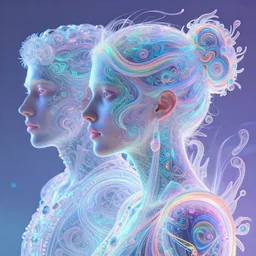 an uncut overdetailed maximalist blacklight reactive visionary fineart sideview portrait shot. composition by igor goryunov. intricately ornated by andrei riabovitchev, tomasz alen kopera. background by : luminokaya and cameron gray. stylized by salviadroid. cgi. irridescent, translucent. soft pastel colors. deviantart