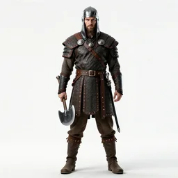 hooded viking warrior with axe, cinematic studio photo, full body, standing, isolated on a pure white background, centered, whole figure in frame, sharp focus, studio lighting