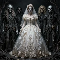 a haunted wedding dress, horror art by beksinski and szukalski and giger and and pyromallis and dzo and iris compiet and seb mckinnon and, digital art, highly detailed, intricate, sharp focus, trending on artstation hq, deviantart, pinterest, unreal engine 5, 4 k uhd image