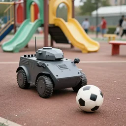 home video footage, one small armored core playing in the playground, soccer ball, 1 9 9 0