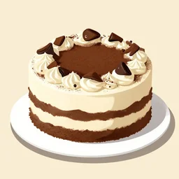 espresso cake, stylized illustration by sam nassour