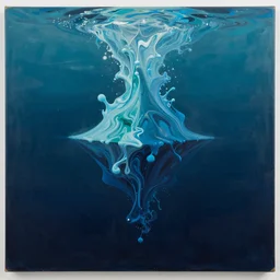 drowning in the deep space ocean tesseract, paint pour, greg rutkowski, wlop, oil on canvas, poured paint, paint pour, canvas, 4 d, 5 d