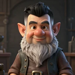 a portrait of a gnome engineer, short black undercut hairstyle, hyper detailed, digital art, trending in artstation, cinematic lighting, studio quality, smooth render, unreal engine 5 rendered, octane rendered, art style by klimt and nixeu and ian sprigger and wlop and krenz cushart