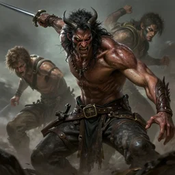 savage story, sweaty, dynamic action pose, insane, intricate, highly detailed, digital painting, artstation, concept art, smooth, sharp focus, illustration, Unreal Engine 5, 8K, art by artgerm and greg rutkowski and alphonse mucha