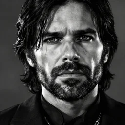 dreamy portrait of arthur morgan from red dead redemption with sharp eyes, upper body visible, ultra realistic, black and white highly detailed, hd, sharp focus, cinematic lighting, mood lighting, realistic, photorealistic, vivid colors, photograph, digital art, non blurry, sharp, artstation, concept art, smooth, illustration