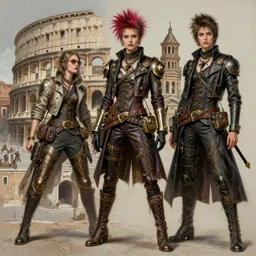 steam punk roman foro italico, contemporary collage, highly detailed, digital painting, 4 k, hdr, punk, fashion, smooth, sharp focus, art by nick knight, sandra chevrier and john hoyland