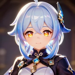 a provenance genshin impact, holographic undertones, highly saturated colors, cute - fine - face, backlit, refracted lighting, elegant, half body shot, 8 k, insanely detailed, intricate, raytracing, octane, trending on artstation