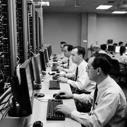 computer scientists in a secret government lab 1 9 4 8 developing the first supercomputer