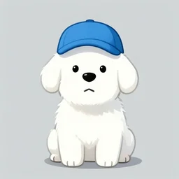 a white dog wearing a blue cap,Character design by charlie bowater, ross tran, artgerm, and makoto shinkai, detailed, inked, western comic book art, 2021 award winning painting,digital art,ultra realistic,ultra detailed,art by greg rutkowski,detailed face,hyperdetailed,photorealistic