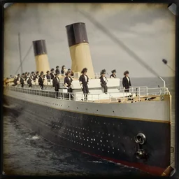 a daguerrotype photo of desperate people inside the sinking titanic, award winning photo