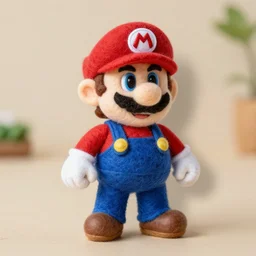 a needle felted wario, needle felting art.