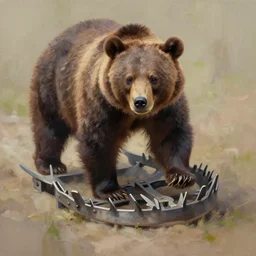 bear trap digital art oil paint artwork