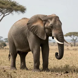 a detailed matte painting of an elephant on the savannah