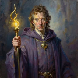 nathan fielder dressed as a wizard, realistic oil painting