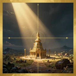 station eleven by disney concept artists, blunt borders, rule of thirds, golden ratio, godly light