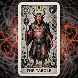 the devil tarot card, fantasy character portrait made of fractals, ultra realistic, wide angle, intricate details, the fifth element artifacts, highly detailed by peter mohrbacher, hajime sorayama, wayne barlowe, boris vallejo, aaron horkey, gaston bussiere, craig mullins