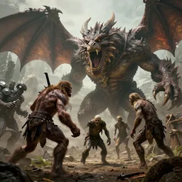 taunting arbormage, zombie ogre, giant lumbering cave dragon, by antoine wiertz and noah bradley, visually stunning, cinematic, ultra realistic, hyper realism, 1 2 k, epic, octane render, unreal engine, vfx, maya