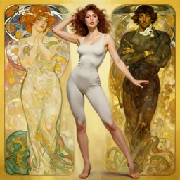 modern woman | hyperrealistic | action pose | digital painting | trending on artstation | pinup portrait | clean | illustration | dressed | Unreal Engine 5 | 8k resolution | by Greg Rutkowski Alphonse Mucha Gustav Klimt, J.W. Waterhouse and Mel Ramos