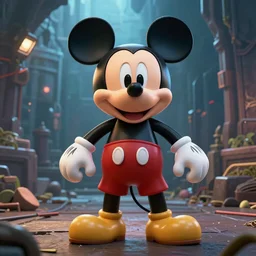 'mickey mouse in mortal kombat, unreal 5, hyperrealistic, octane render, cosplay, RPG portrait, dynamic lighting'