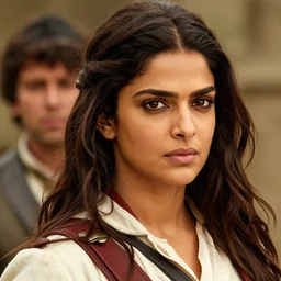 A badass photo of priyanka chopra starring Films about the American National Revolution, hyper detailed, 50mm, award winning photography, perfect faces.