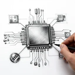 sketch hight tech chip schema