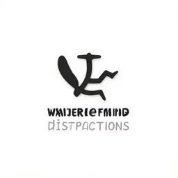 a wandering mind, distractions, very minimalist logo without text, simple by victo ngai, kilian eng and jake parker, simple white background