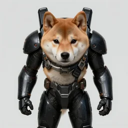 movie : the expanse martian goliath black power armor fandom, anthropomorphic shiba inu, realistic scifi, portrait art by donato giancola and greg rutkowski, realistic face, visible face, digital art, artstation, symmetry