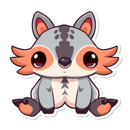 symmetrical cute critter, vector sticker art, sticker, clean background, illustration, spread sheet, game icon