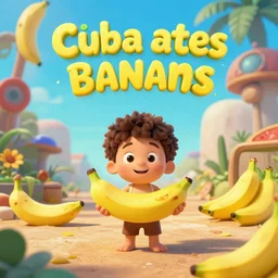 poster for an kid's animation filme called cuba ates bananas, 8 k, hd, art by craig mullins
