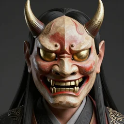 Shinigami death spirit wearing an Oni mask, 8k octane rendered, photo realistic, highly detailed, intricate