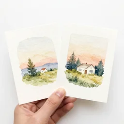 tiny warm watercolor prints