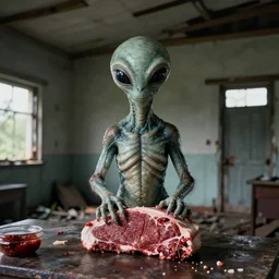 1 9 7 0 s photography, real meat alien being in abandoned house