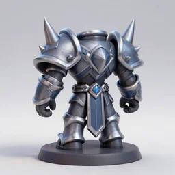 metallic spiked shoulder pauldrons, stylized stl fantasy miniature, 3 d render, activision blizzard style, hearthstone style