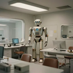 ( ( ( ( ( 1 9 5 0 s retro future android office interior. muted colors. ) ) ) ) ) by jean - baptiste monge,!!!!!!!!!!!!!!!!!!!!!!!!!