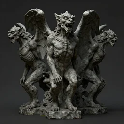 imp, resemble living stone statues of gangly winged gargoyles by beksinski, dark tone, gritty, fanged imp, full body concept, stone texture, beksinski, ruan jia, dark soul concept art