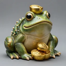 feng shui frog money statue, fantasy, ultra detailed,