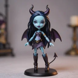 still figurine of monster high demon doll from avatar movie, personification, detailed product photo, tone mapped, beautiful composition, 8 5 mm, f. 1 8, soft lighting