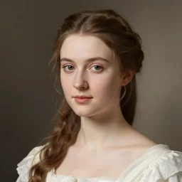 an 1 8 3 0 s neoclassical portrait of the beautiful wurttemberg princess with soft delicate features and short brown hair, by georg friedrich erhardt, circa 1 8 3 6, fancy, highly detailed, romanticism