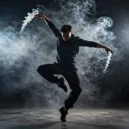 smoke dancer, realistik, 4 k photography