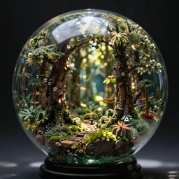miniature magic lsd forest in a magic sphere