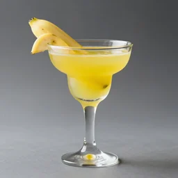 banana daiquiri themed glass cup, creative, yellow, translucent, 4 k, photorealistic, studio lighting