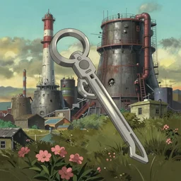 a wholesome animation key shot of a post apocalyptic 8 0's destruction of a nuclear plant by studio ghibli, animation, sharp, rendered in unreal engine 5, focused, anime key art by greg rutkowski, bloom, dramatic lighting