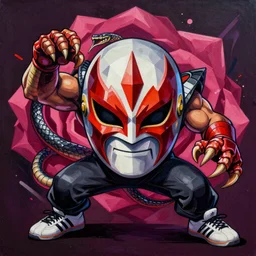 Vega of Street Fighter 4 profile picture by Sachin Teng, asymmetrical, Organic Painting , Adidas, Impressive, Claw, Vega Mask, Violent, Dark, Rose Background, Snake, Powerful, geometric shapes, hard edges, energetic, graffiti, street art:2 by Sachin Teng:4