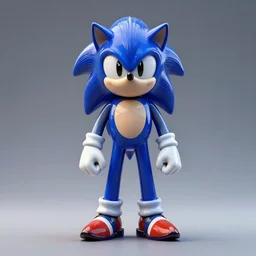 a statue made of blue glass, of sonic the hedgehog wearing alexander mcqueen, transhumanism, full body shot, perfect symmetrical body, perfect symmetrical face, hyper realistic, hyper detailed, by johannen voss, by peter kemp, by monia merlo, by michelangelo, by ernst haeckel, by alex grey, octane render, blender, 8 k