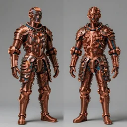 fully featured siamese twins made of fractal coils of colored electrical wires, intricate ( ( ( armor made of fractal coils of copper wire ) ) ), highly detailed, by giuseppe arcimboldo and ambrosius benson, ( renaissance ), ( beksinski ), realistic, high definition