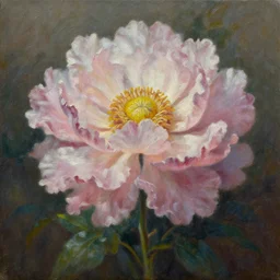 Flower dragon, oil on canvas detailed, atmospheric