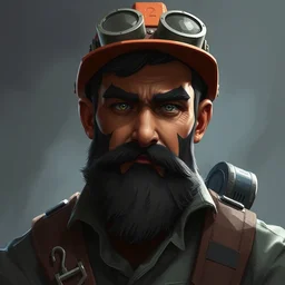 beautiful highly detailed realistic stylized character portrait team fortress 2 engineer, detailed character art master portrait by ismail inceoglu, trending on artstation