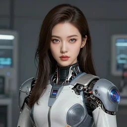 the portrait of true neutral semi - colorful female mechanist engineer as absurdly beautiful, gorgeous, elegant, young woman, an ultrafine hyperdetailed illustration by kim jung gi, irakli nadar, intricate linework, bright colors, octopath traveler, final fantasy, unreal engine 5 highly rendered, global illumination, radiant light, detailed and intricate environment
